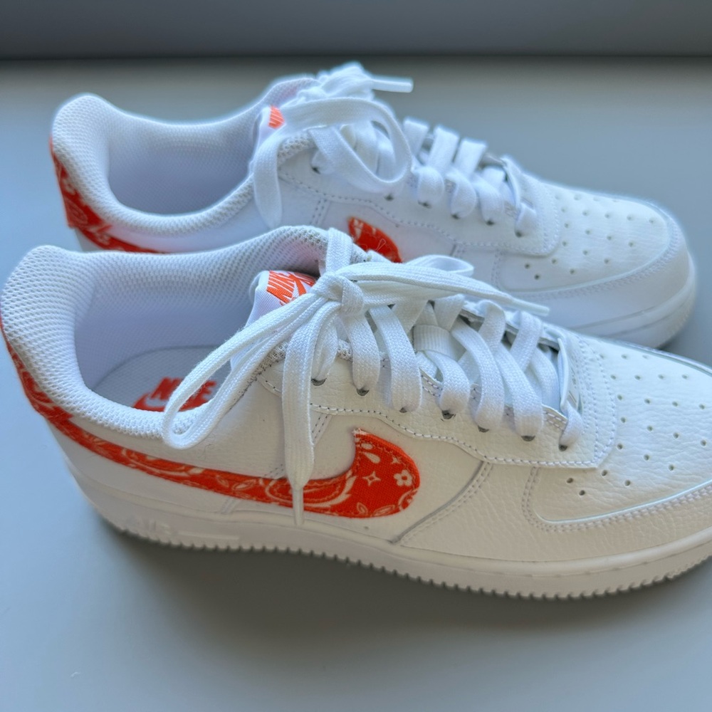 Nike White and Vibrant Orange Sneakers